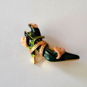 KJL Kenneth J Lane Vintage Enamel Brooch High Heel